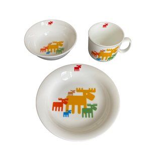 Sindre Loveseth Larsen SLL Ceramic Moose Graphic Plate Bowl Mug Child Set Norway